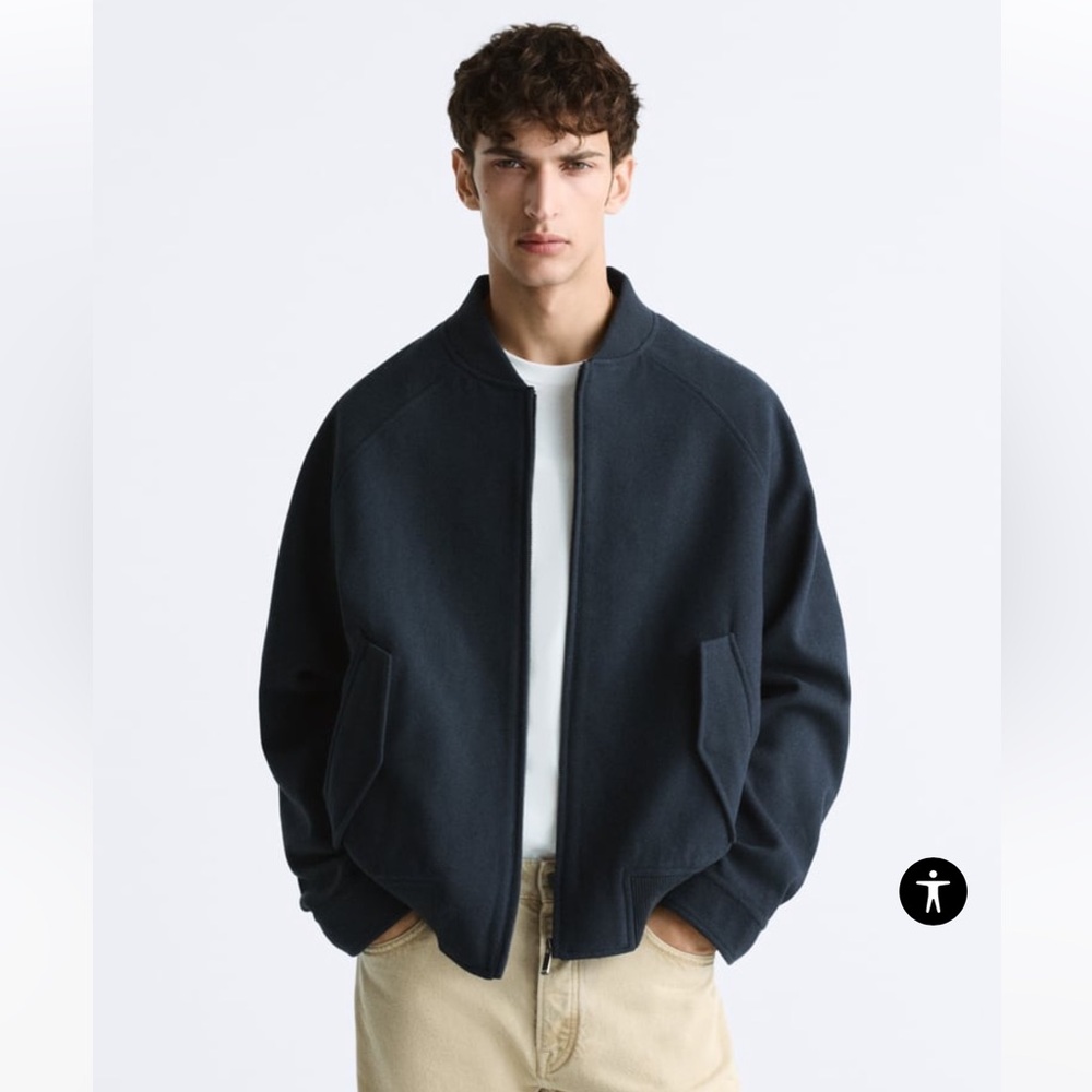 Zara wool blend bomber jacket